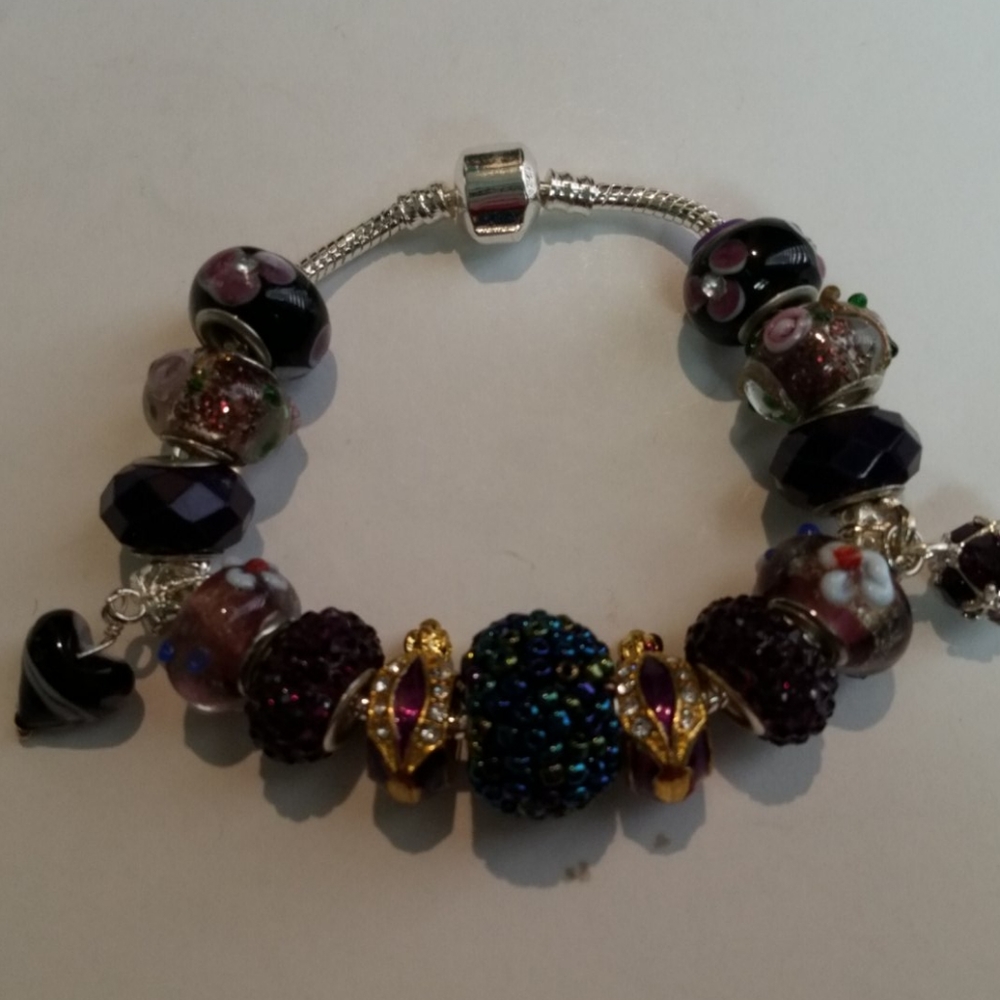 💜 Charm Bracelet,  Sterling,  Faberge Eggs, NEW